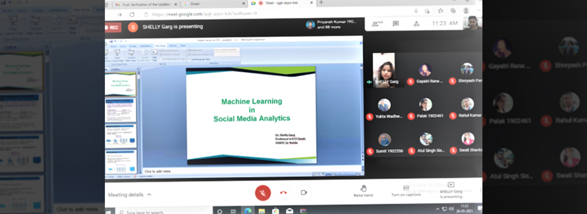 Expert Lecture on   MACHINE LEARNING IN SOCIAL MEDIA ANALYTICS. 